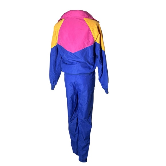 80s Vintage Nike Bright Colorful Colorblock Nylon Track Suit Windbreaker - Picture 2 of 12
